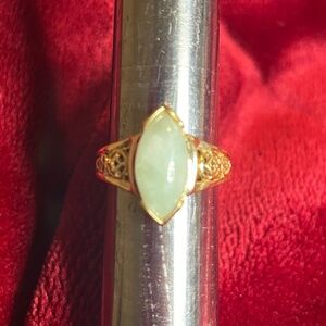 14K Yellow Gold Jade Ring